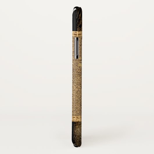 Old Wood Kijk Burlap Rustic Monogram Case-Mate iPhone Case (Achterkant / rechts)