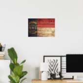 Old Wood North Carolina Flag; Poster (Thuiskantoor)