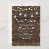 Old Wood Rustic Sweet 16 Anniversaire Carte (Devant)