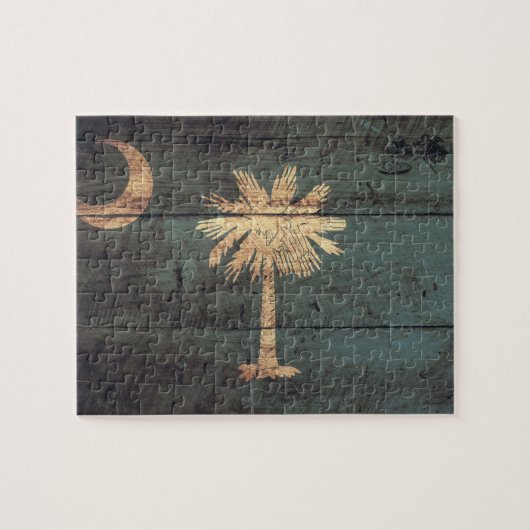 Old Wood South Carolina Flag; Legpuzzel (Horizontaal)