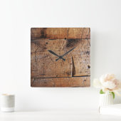 "Old Wood" Square Wall Clock Vierkante Klok (Huis)