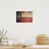 Old Wood Texas Flag Poster (Keuken)