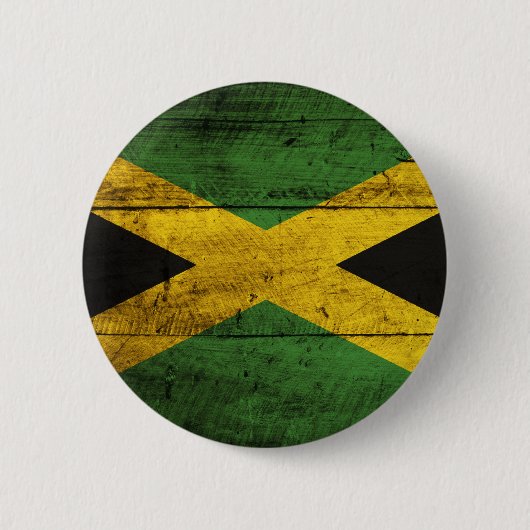 Old Wooden Jamaica Flag Ronde Button 5,7 Cm (Voorkant)