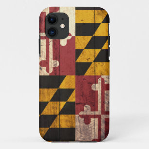 Old Wooden Maryland Flag iPhone 5 Hoesje