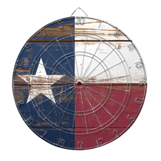 Old Wooden Texas State Flag Dart Board Dartbord (Voorkant)