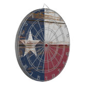 Old Wooden Texas State Flag Dart Board Dartbord (Voorkant Links)