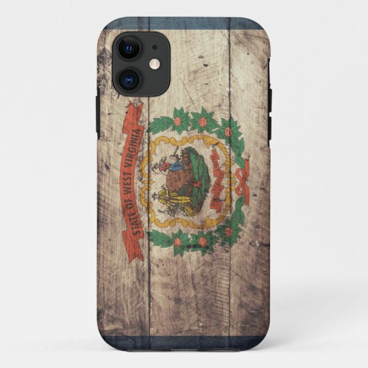 Old Wooden West Virginia Flag Case-Mate iPhone Case (Achterkant)