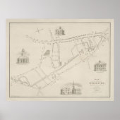 Old Worcester MA Map (1829) Massachusetts Poster (Voorkant)