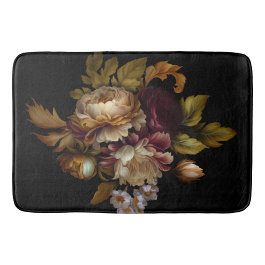Old World Dark Floral Bouquet Badmat (Voorkant)