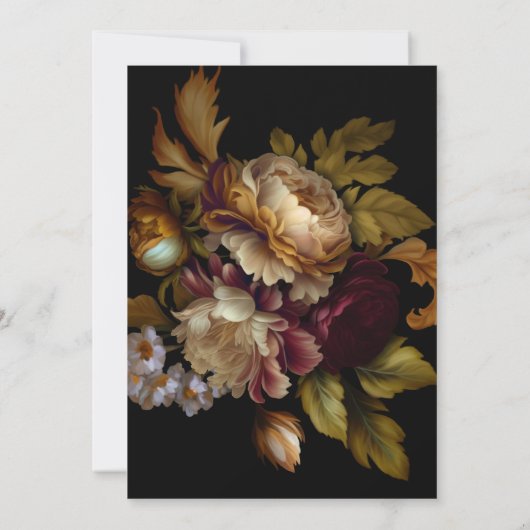 Old World Floral Bridal Shower Kaart (Achterkant)