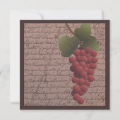 Old World Grapevine Wine Bridal Shower Invitation Kaart (Achterkant)