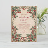 Old World Holly & Ivy Kaart (Staand voorkant)