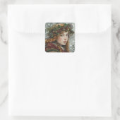 Old World Lady Vierkante Sticker (Tas)