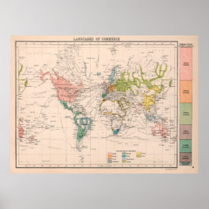 Old World Language Map (1907) Poster