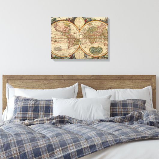 Old World Map By Nicolaas Visscher Canvas Afdruk (Insitu (Slaapkamer))