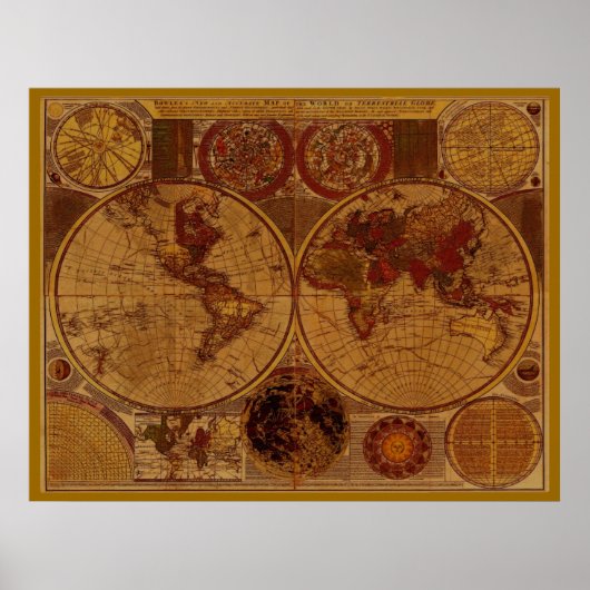 OLD WORLD MAP Poster d'art (Devant)