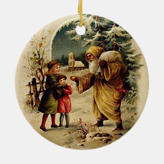 Old World Santa Ornament (Circle) (Achterkant)
