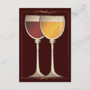 Old World Wineglass Wineyard Winery Response Card RSVP Kaartje
