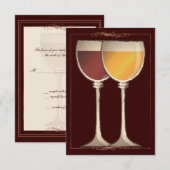 Old World Wineglass Wineyard Winery Response Card RSVP Kaartje (Voorkant / Achterkant)