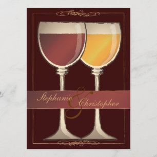 Old World Wineglass Wineyard Winery Wedding Kaart