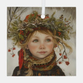 Old World Winter Child Glas Ornament (Achterkant)