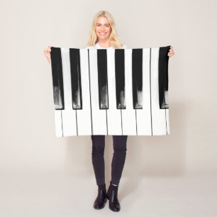 Old Worn Piano Keys Fleece Deken