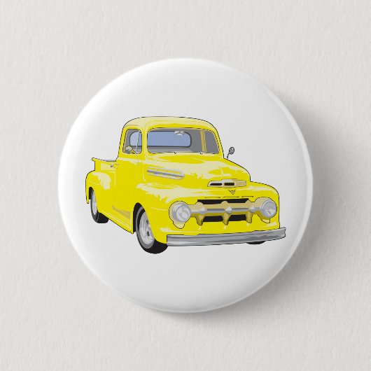 Old Yellow Truck Ronde Button 5,7 Cm (Voorkant)