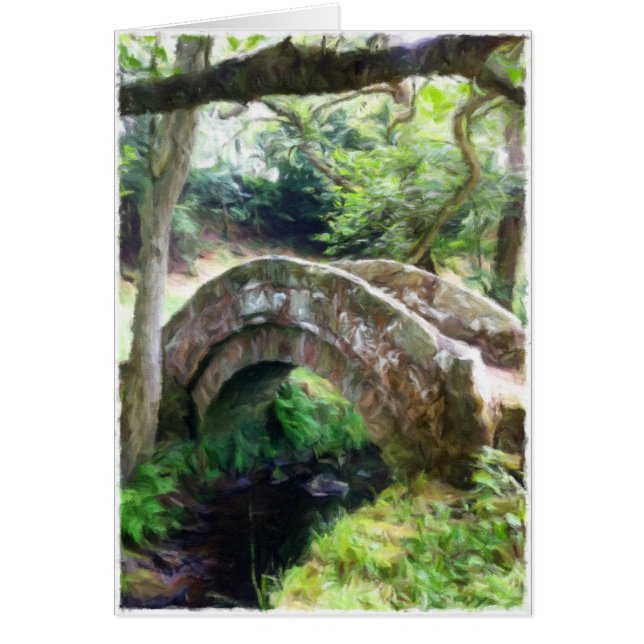 "Old Yorkshire packhorse bridge blanco card" (Voorkant)