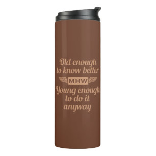 "Old & Young" aangepaste monogram tumbler Thermosbeker