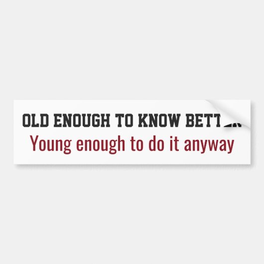 "Old & Young"-bumpersticker Bumpersticker (Voorkant)