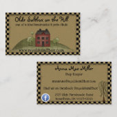 Olde Red Saltbox Rustic Primitive Visitekaartje (Voorkant / Achterkant)