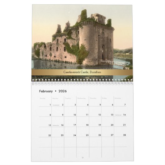 Olde World-Uitzichten van Scottish Castles Kalender (Feb 2026)