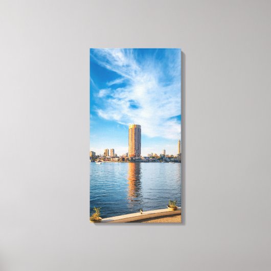 olden Nile Morning in Cairo Canvas Afdruk (Voorkant)