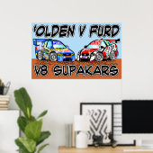 Olden v Furd V8 SupaKars Poster (Thuiskantoor)
