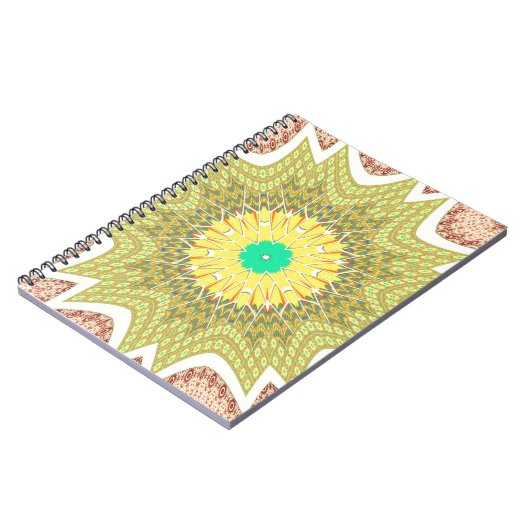 OLDEN YELLOW Afrikaans etnisch stammenpatroon Notitieboek (Linkerzijde)