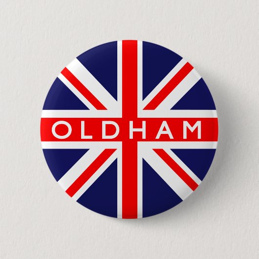Oldham : Britse vlag Ronde Button 5,7 Cm (Voorkant)