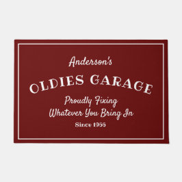Oldies Garage Naam Funny Gezegde Red Doormat Deurmat