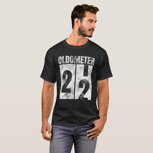 Oldometer 21-22 jaar oude Man vrouw 22N T-shirt (Voorkant volledig)
