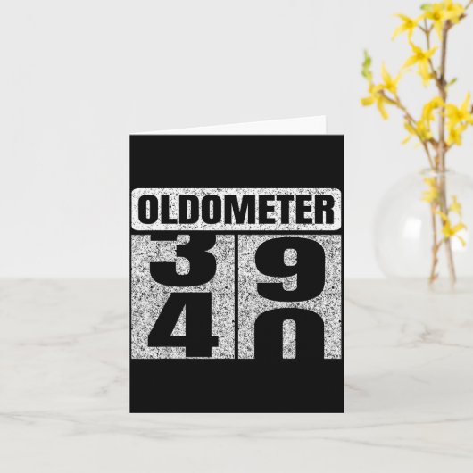 Oldometer &#; -40 40th Birthday 40 Year Old Funny Kaart (Gele Bloem)