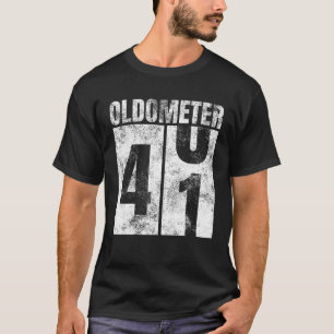 Oldometer 40-41 jaar oude Man vrouw Bday Graphic 4 T-shirt