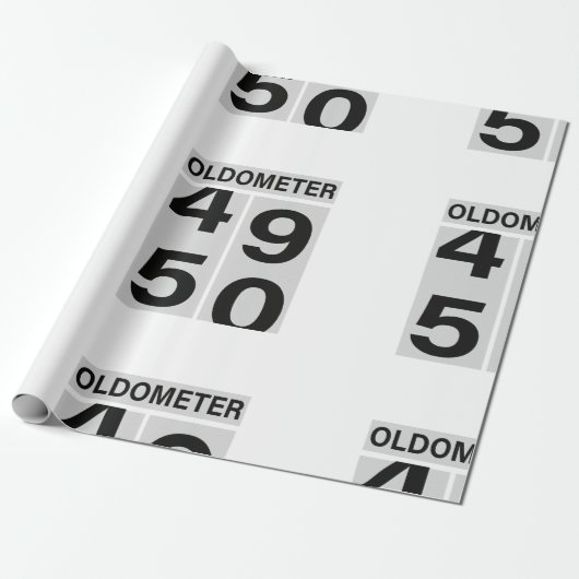 Oldometer 50th Birthday Cadeaupapier (Uitgerold)