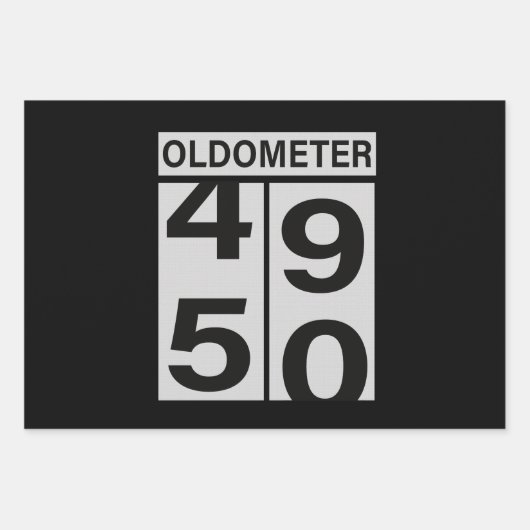 Oldometer 50th Birthday Inpakpapier Vel (Voorkant 3)