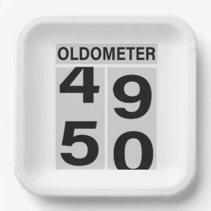 Oldometer 50th Birthday Papieren Bordje