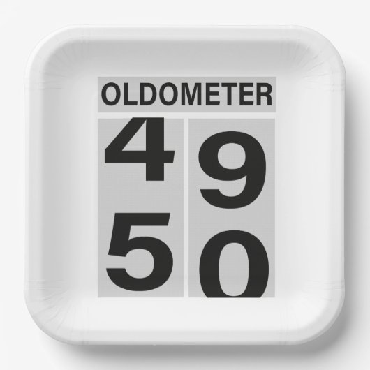 Oldometer 50th Birthday Papieren Bordje (Voorkant)