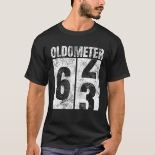 Oldometer 62-63 jaar oude Man vrouw Bday Graphic 6 T-shirt