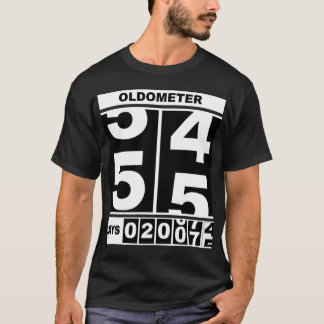 Oldometer 65e verjaardag grappig mijlpaal kilomete t-shirt