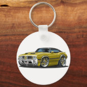 Olds Cutlass 442 Gold Car Sleutelhanger (Voorkant)