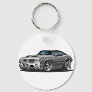 Olds Cutlass 442 Grijze auto Sleutelhanger