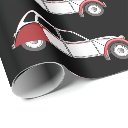 Oldtimer 2CV Dolly Rot Cadeaupapier (Rol Hoek)