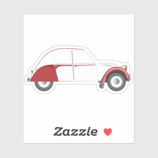 Oldtimer 2CV Dolly Rot Sticker (Vel)